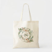 Elegante Gepersonaliseerde Bloemrijke Monogram Naa Tote Bag (Voorkant)
