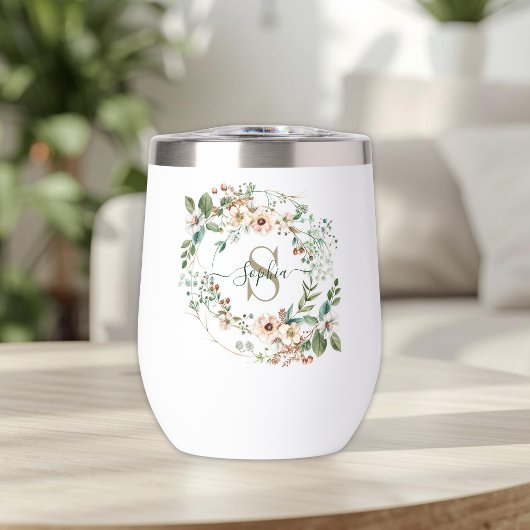 Elegante gepersonaliseerde bloemrijke monogramnaam