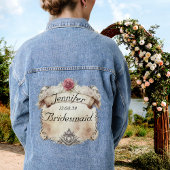 Elegante gepersonaliseerde bloemstuk bruidsmeisjes denim jacket