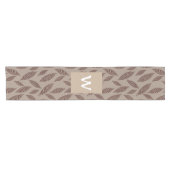 Elegante gepersonaliseerde boho blokprint bladeren korte tafelloper (Horizontaal)