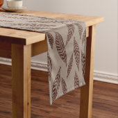 Elegante gepersonaliseerde boho blokprint bladeren korte tafelloper (Voorbeeld)