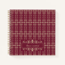 Elegante gepersonaliseerde bordeauxrode en gouden
