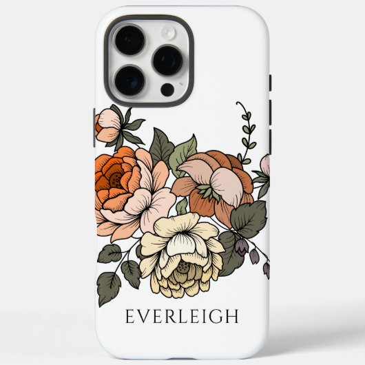 Elegante gepersonaliseerde botanicals Case-Mate iPhone case (Achterkant)