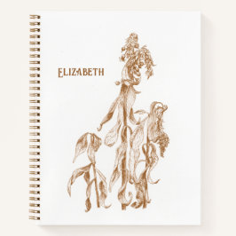 Elegante Gepersonaliseerde Botanische Illustratie Notitieboek