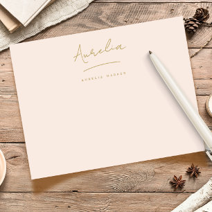 Elegante gepersonaliseerde briefpapier Blush Pink  Notitiekaartje