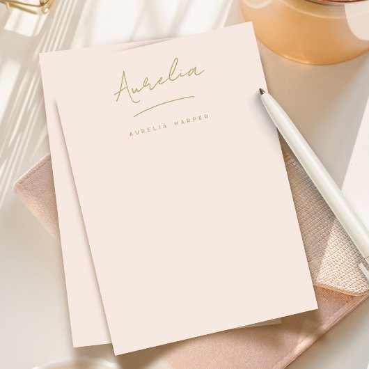 Elegante gepersonaliseerde briefpapier Blush Pink  Notitiekaartje