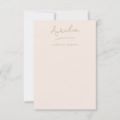 Elegante gepersonaliseerde briefpapier Blush Pink  Notitiekaartje (Voorkant)