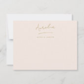 Elegante gepersonaliseerde briefpapier Blush Pink  Notitiekaartje (Voorkant)