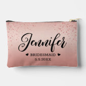 elegante gepersonaliseerde bruidsmeisje roze glitt etui (Achterkant)