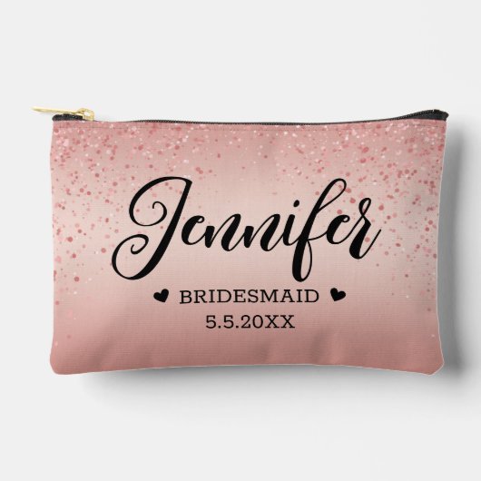 elegante gepersonaliseerde bruidsmeisje roze glitt etui (Voorkant)