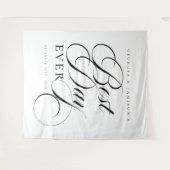 Elegante gepersonaliseerde bruiloft "beste dag ooi wandkleed (Voorkant (horizontaal))