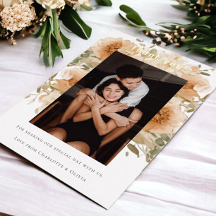 Elegante gepersonaliseerde bruiloft dank u kaart