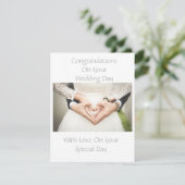 Elegante gepersonaliseerde bruiloft gefeliciteerd  feestdagenkaart (Staand voorkant)