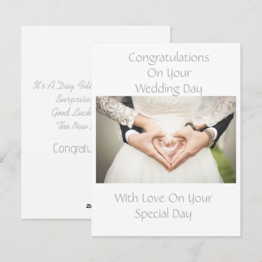 Elegante gepersonaliseerde bruiloft gefeliciteerd  feestdagenkaart (Voorkant / Achterkant)