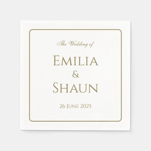 Elegante gepersonaliseerde bruiloft servetten (Voorkant)