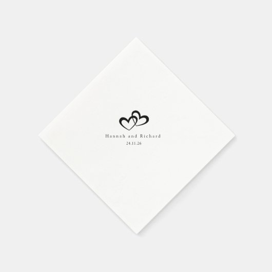 Elegante gepersonaliseerde bruiloft servetten (Hoek)