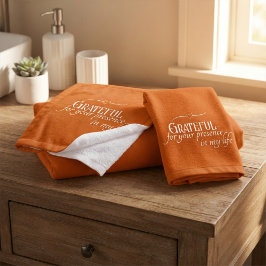 Elegante Gepersonaliseerde Dankbare Herfst Thanksg Bad Handdoek