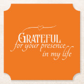 Elegante gepersonaliseerde dankbare Herfst Thanksg Kartonnen Onderzetters (Voorkant)