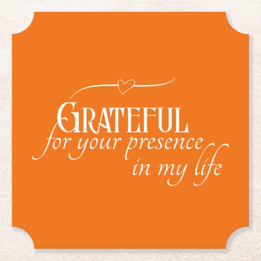 Elegante gepersonaliseerde dankbare Herfst Thanksg Kartonnen Onderzetters (Voorkant)