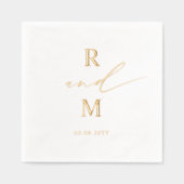 Elegante gepersonaliseerde echte Folie monogram br Folie Servetten (Voorkant)