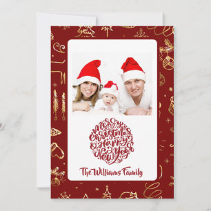 Elegante gepersonaliseerde familiefoto feestdagenkaart
