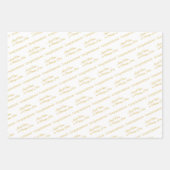 Elegante gepersonaliseerde felicitaties wit en met inpakpapier vel (Voorkant 3)