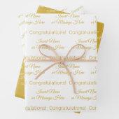 Elegante gepersonaliseerde felicitaties wit en met inpakpapier vel (In situ)