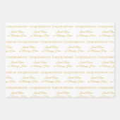 Elegante gepersonaliseerde felicitaties wit en met inpakpapier vel (Voorkant)