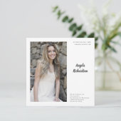 Elegante Gepersonaliseerde Foto Afstudeerfeest Aankondiging (Staand voorkant)