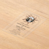 Elegante gepersonaliseerde foto bruiloft acryl uitnodigingen (Laagn)
