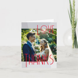 Elegante gepersonaliseerde foto bruiloft dank u ka bedankkaart