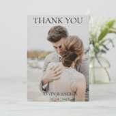 Elegante gepersonaliseerde foto bruiloft dank u ka kaart (Staand voorkant)