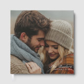 Elegante gepersonaliseerde foto bruiloft gastenboek (Voorkant)