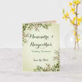 Elegante gepersonaliseerde foto bruiloft uitnodigi kaart (Gele Bloem)