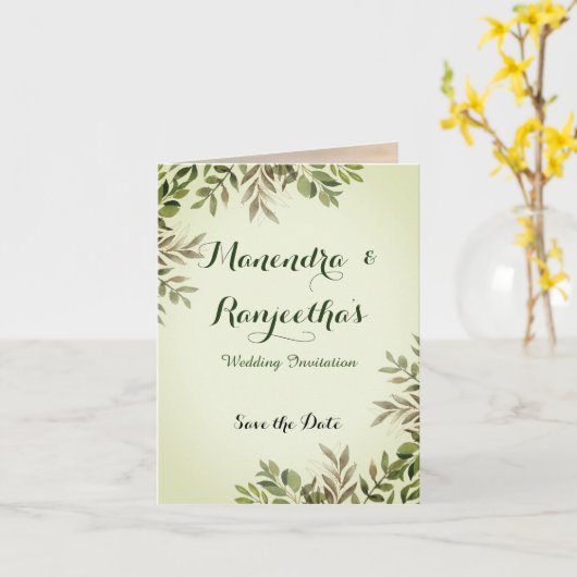 Elegante gepersonaliseerde foto bruiloft uitnodigi kaart (Gele Bloem)