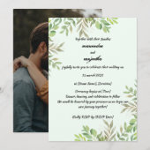 Elegante gepersonaliseerde foto bruiloft uitnodigi save the date (Voorkant / Achterkant)