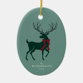 Elegante Gepersonaliseerde Foto Familie Kerstmis Keramisch Ornament