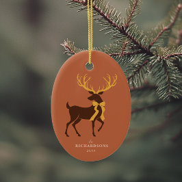 Elegante Gepersonaliseerde Foto Familie Kerstmis Keramisch Ornament