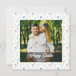 Elegante gepersonaliseerde foto Gelukkig Pasen Feestdagenkaart