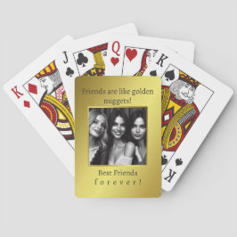 Elegante gepersonaliseerde foto op Golden Gradient Pokerkaarten
