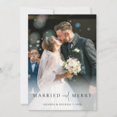 Elegante gepersonaliseerde foto Passen getrouwd ke Feestdagenkaart (Voorkant)