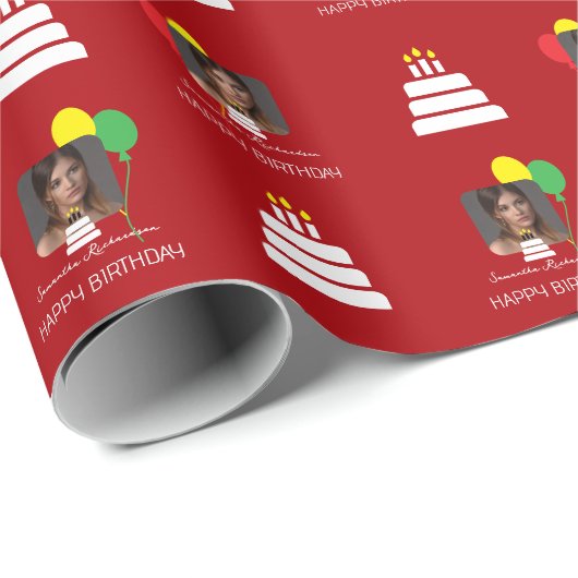 Elegante gepersonaliseerde foto script naam cadeaupapier (Rol Hoek)