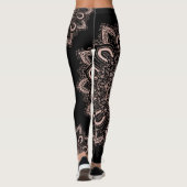 Elegante gepersonaliseerde Girly Black Roos Gold Leggings (Achterkant)