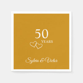 Elegante gepersonaliseerde Golden 50th Jubileum Pa Servet