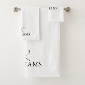 Elegante gepersonaliseerde golfclubs met naam bad handdoek (Insitu)