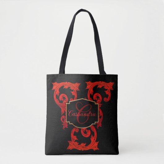 Elegante,  gepersonaliseerde  Gothic Tote Bag (Voorkant)