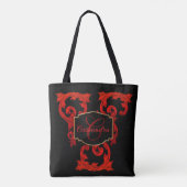 Elegante, gepersonaliseerde Gothic Tote Bag (Achterkant)