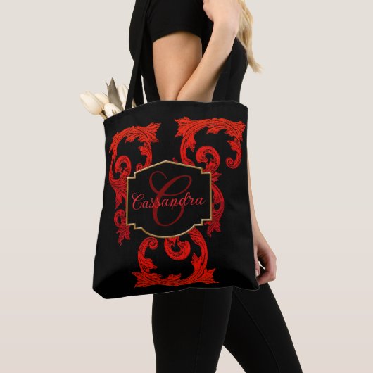 Elegante, gepersonaliseerde Gothic Tote Bag (Dichtbij)