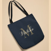 Elegante Gepersonaliseerde Gouden Monogram Tote Ta Bag