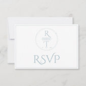 Elegante gepersonaliseerde grijs witte bruiloft RSVP kaartje (Voorkant)